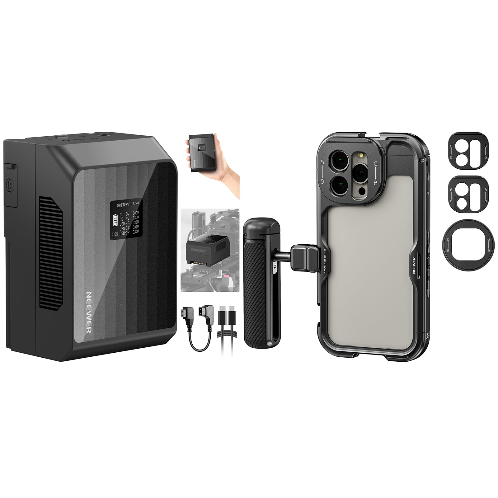 Amazon.com : NEEWER Mini V Mount Battery PS099EP, 6800mAh